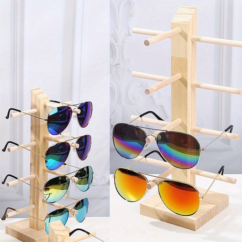 Bambus Sonnenbrillen Organizer Damen Herren Brillen Display Tray