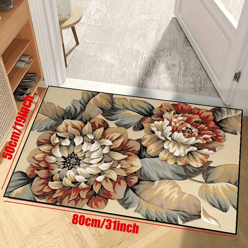 Colorful Floral Area Rugs Non slip Resistant Rug Machine - Temu