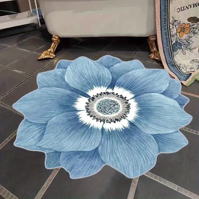 Flower Bathroom Rug Machine Washable Bathroom Floor Mat - Temu