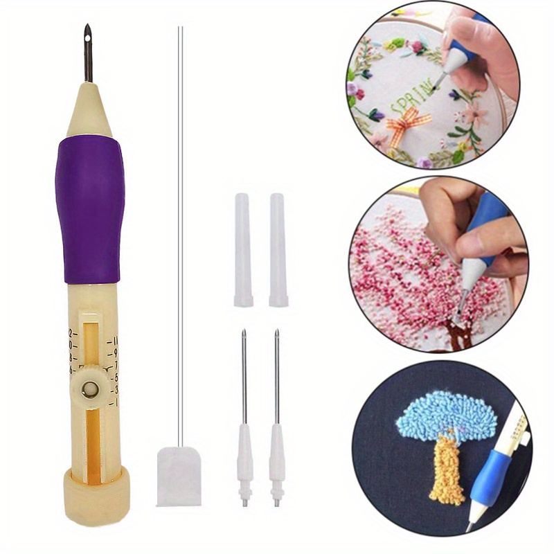 Magic Embroidery Pen Punch Needle Set Knitting Sewing Tool DIY Crafts  Portable ㄒ