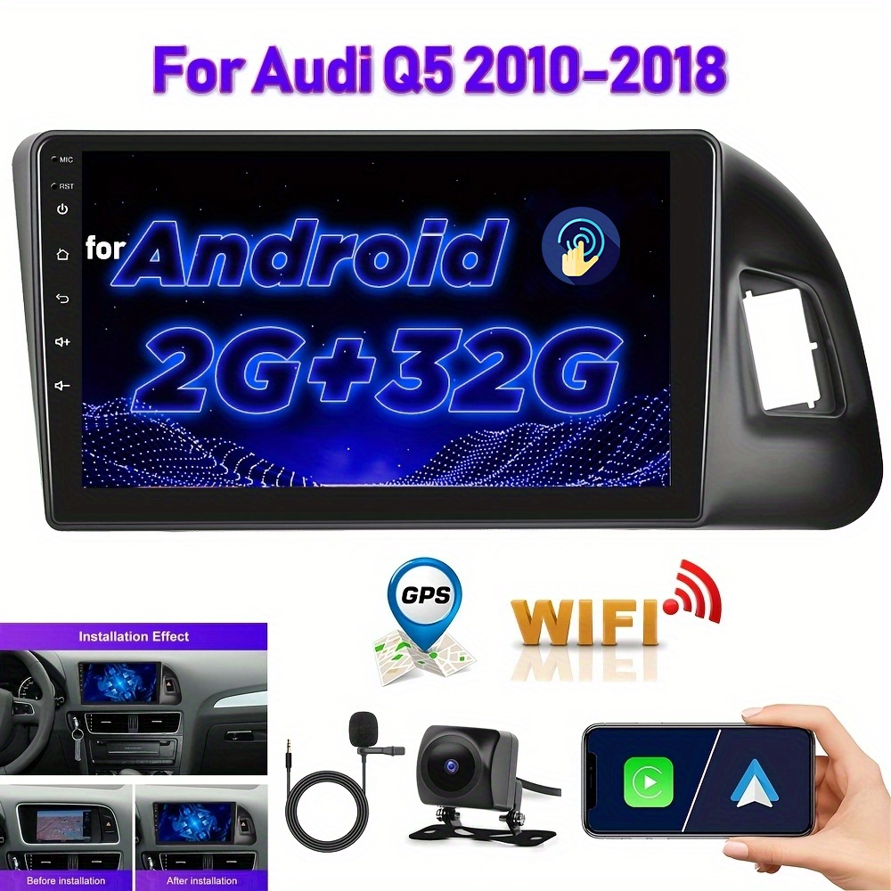 GTFHUH Autoradio Android pour Audi Q5 2010-2017 Autoradio GPS Navigation  Écran Tactile Lecteur multimédia de Voiture Unité Principale Prise en  Charge WiFi Commande au Volant : : High-Tech