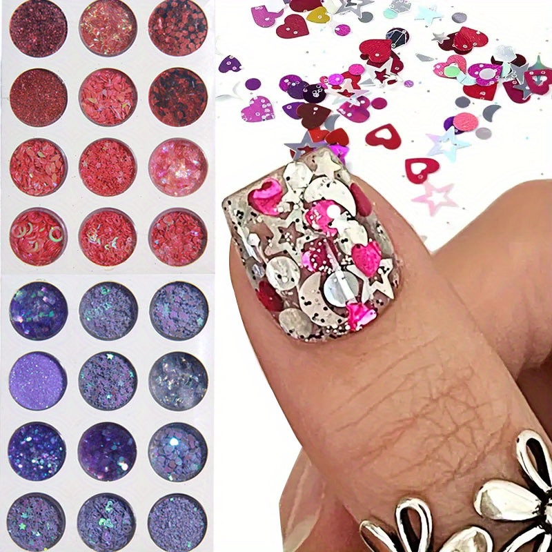 Snowflake Glitter Nail Sequins 3d Colorful Christmas - Temu United Arab  Emirates