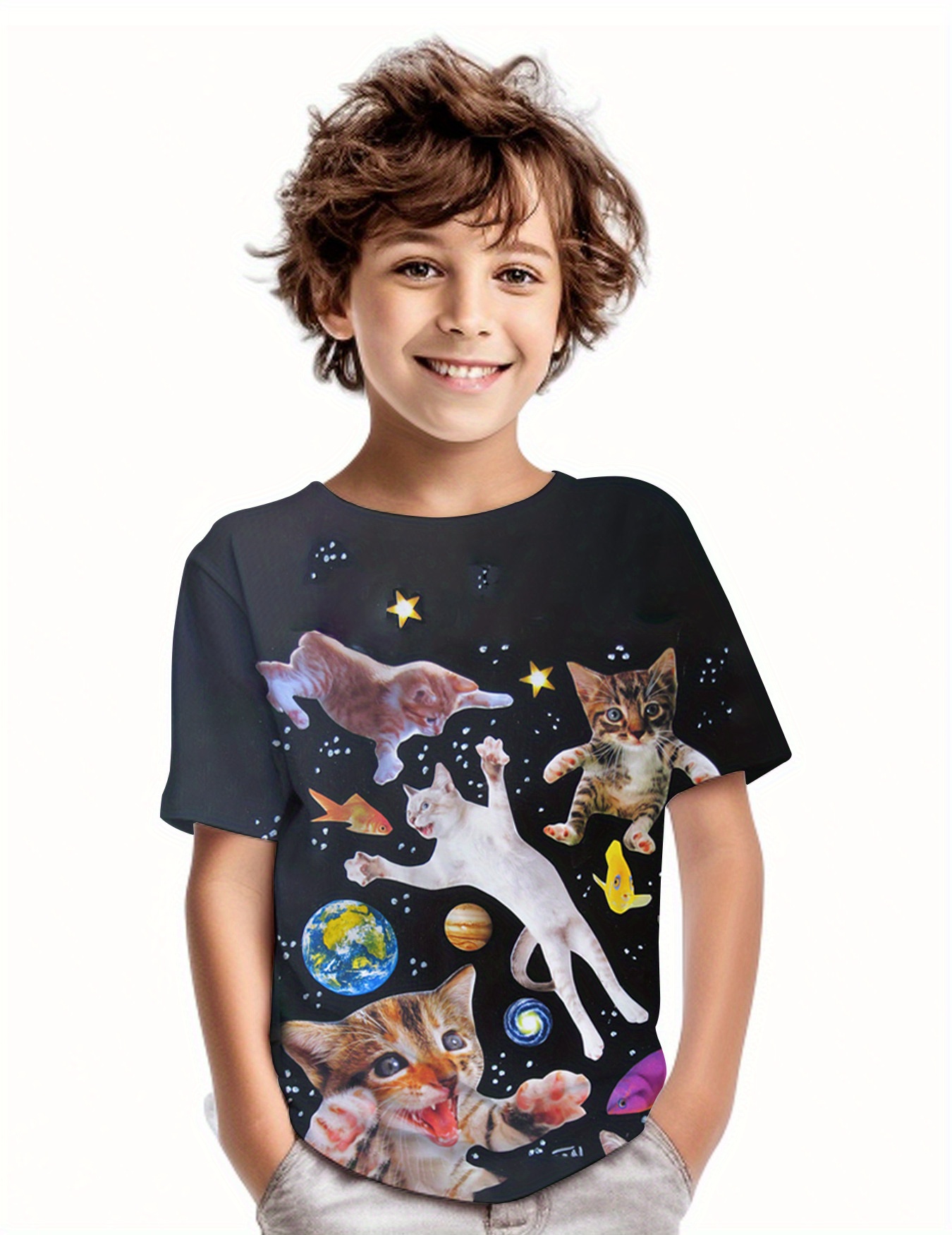 Space t shirt store boy