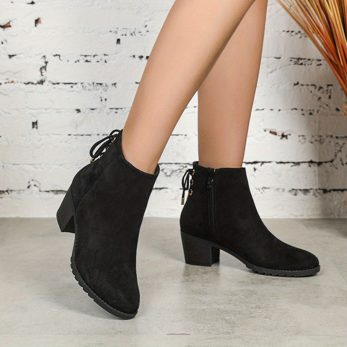 Ladies Spot On Lace Up Ankle Boots
