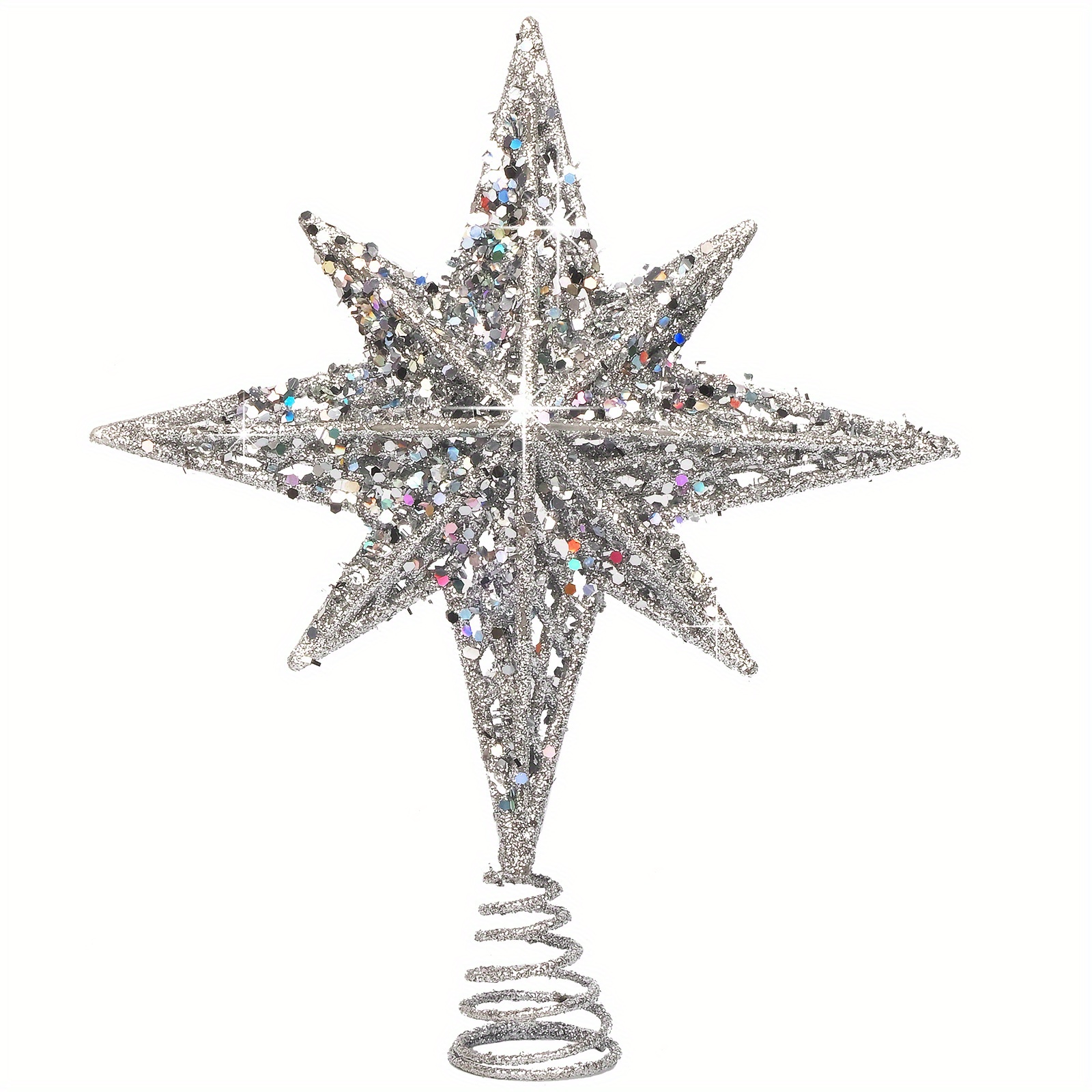 glitter star 10 1/4 inch silver