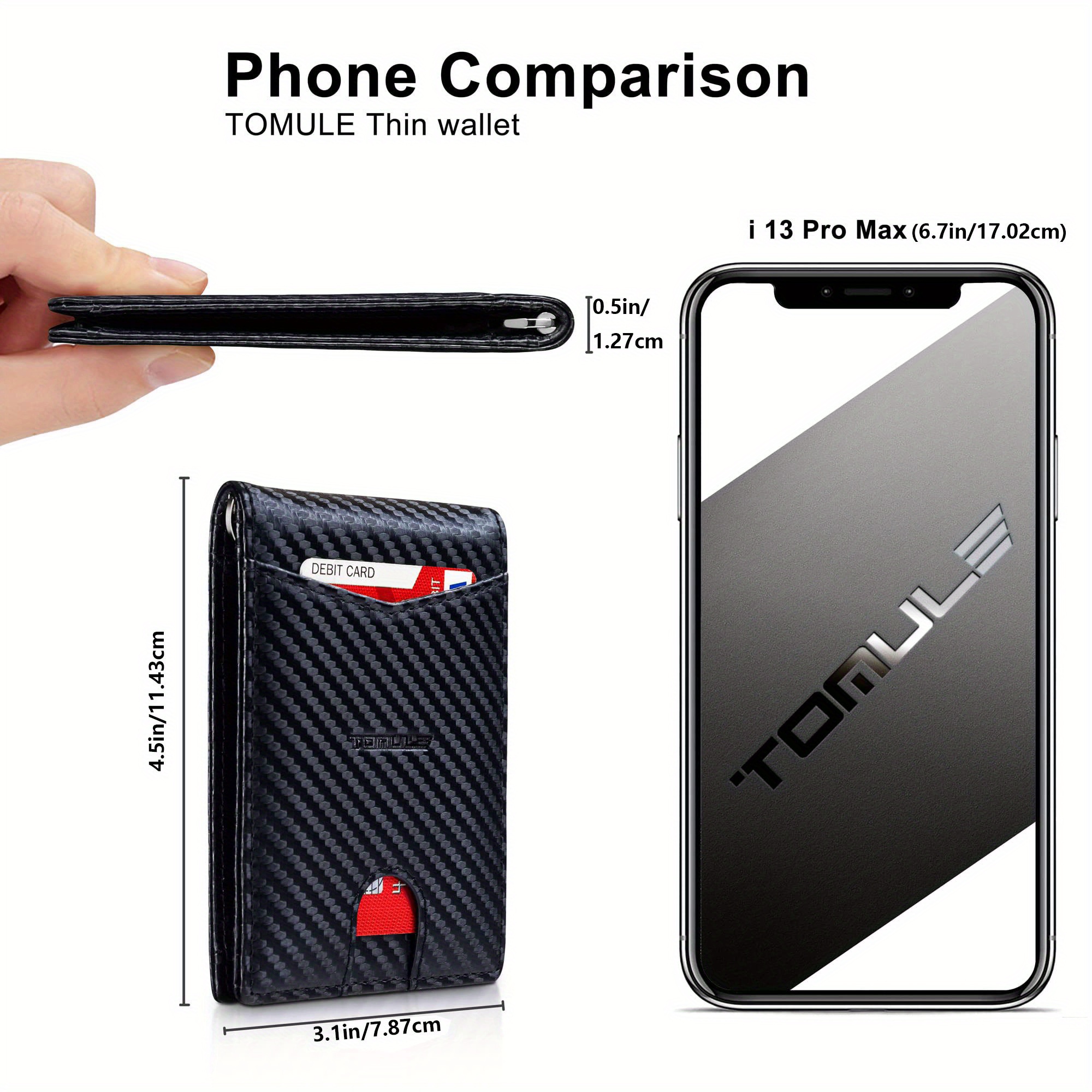 Slim Wallet For Men Money Clip Wallets Rfid Blocking Front Pocket