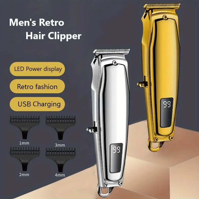 electric hair clipper usb rechargeable hair cutting machine professional barbershop set flat scissors tooth scissors haircutting combs for home and salon hairdressers details 0