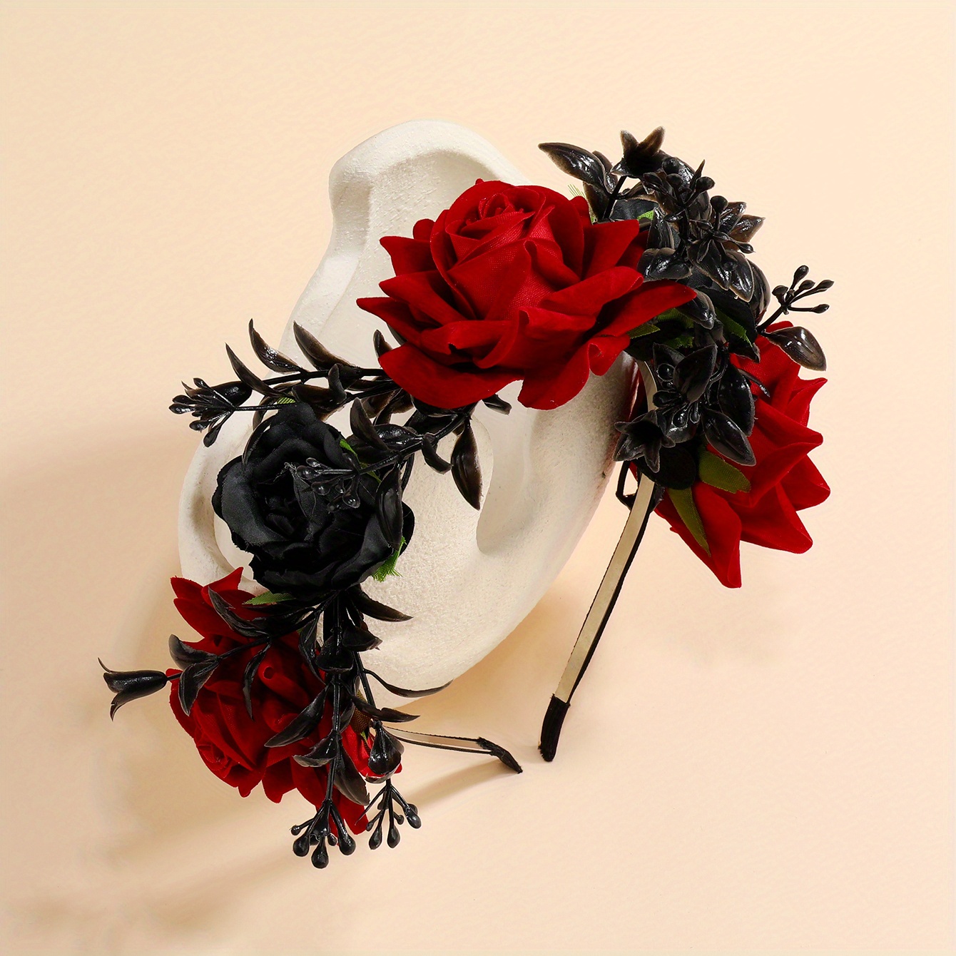 Spooky Chic Halloween Rose Headband - -Themed Party Accessory, Hand Wash Only details 1