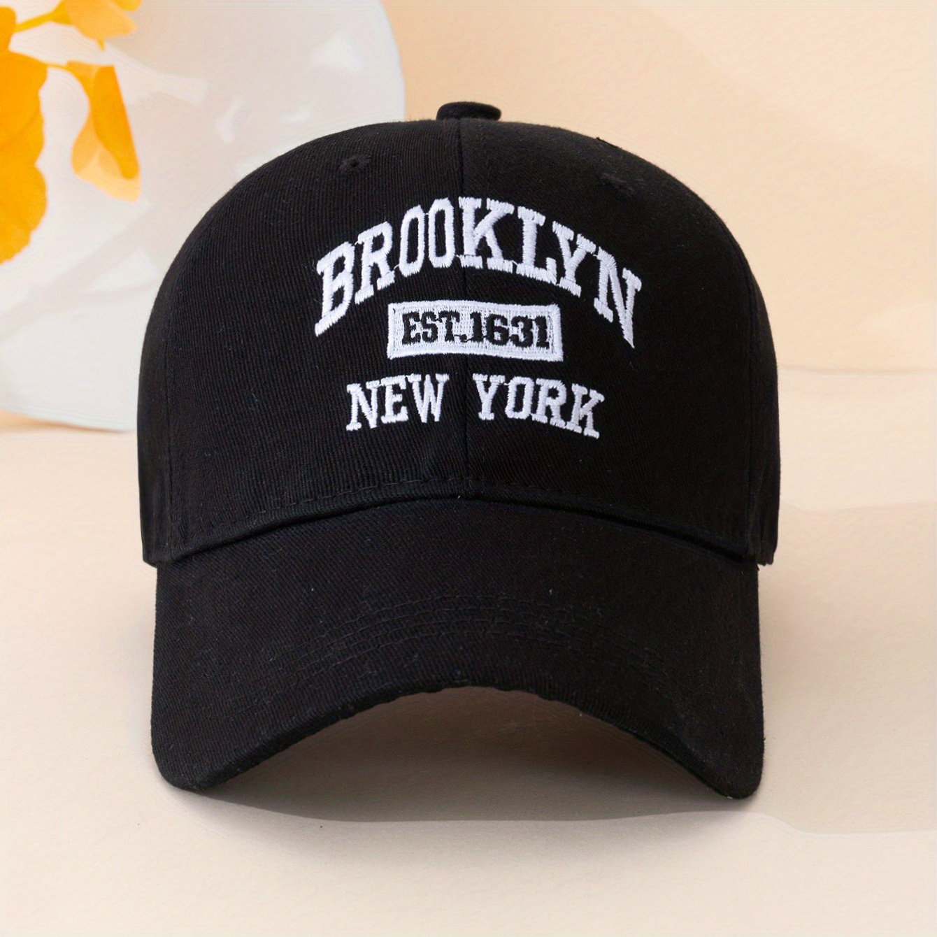 Brooklyn Embroidery Casual Baseball Solid Color Simple - Temu