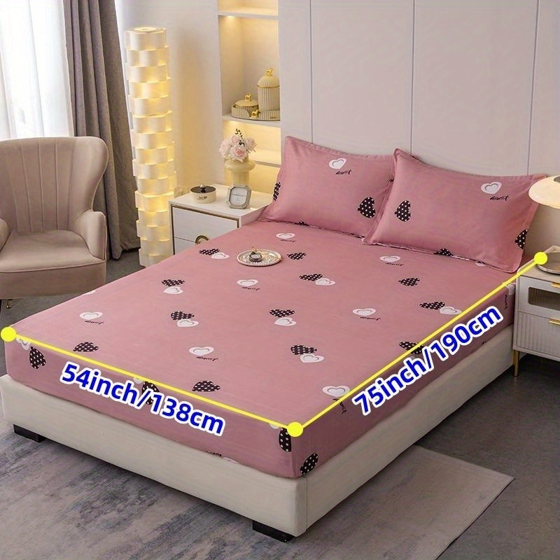 Corazón Juego de Sábanas Cama 90x190+35cm, Rosa Ropa de Cama Estampada  Microfibra, 3 Piezas - 1 Sábana Bajera y 1 Sábana Encimera y 1 Funda de  Almohada : : Hogar y cocina