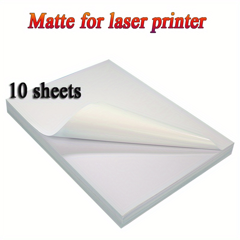 10 Sheets A4 Printer Paper Colorful Self-adhesive Matte Laser