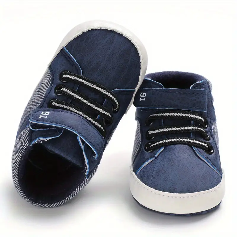 casual comfortable sneakers with hook and loop fastener for baby boys lightweight non slip walking shoes for indoor outdoor all seasons details 10