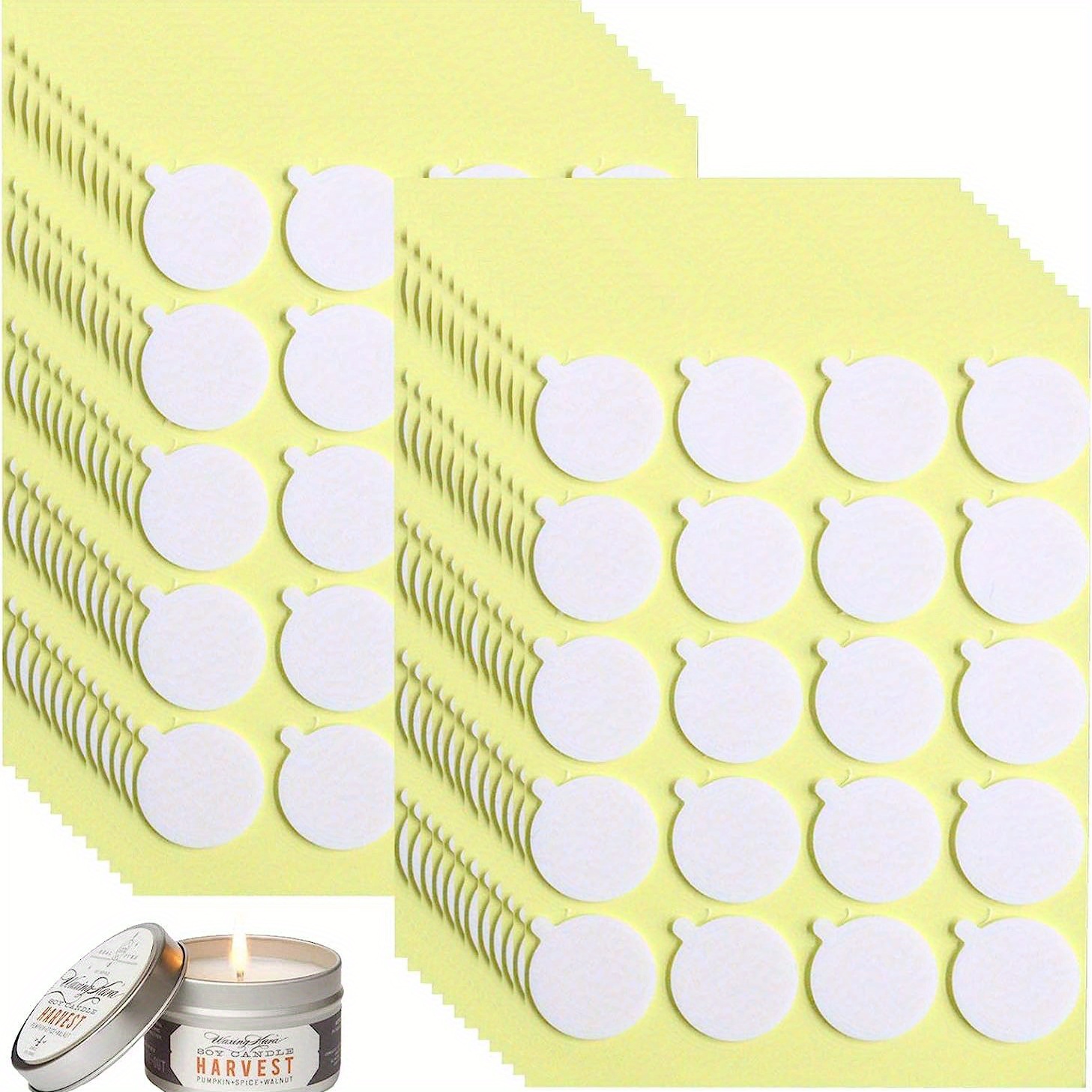 100pcs Of Candle Wick Stickers, Heat-resistant Double-sided Adhesive With A  Small tail, Stable When Pasted In Hot Wax Stickers, Suitable For Candle