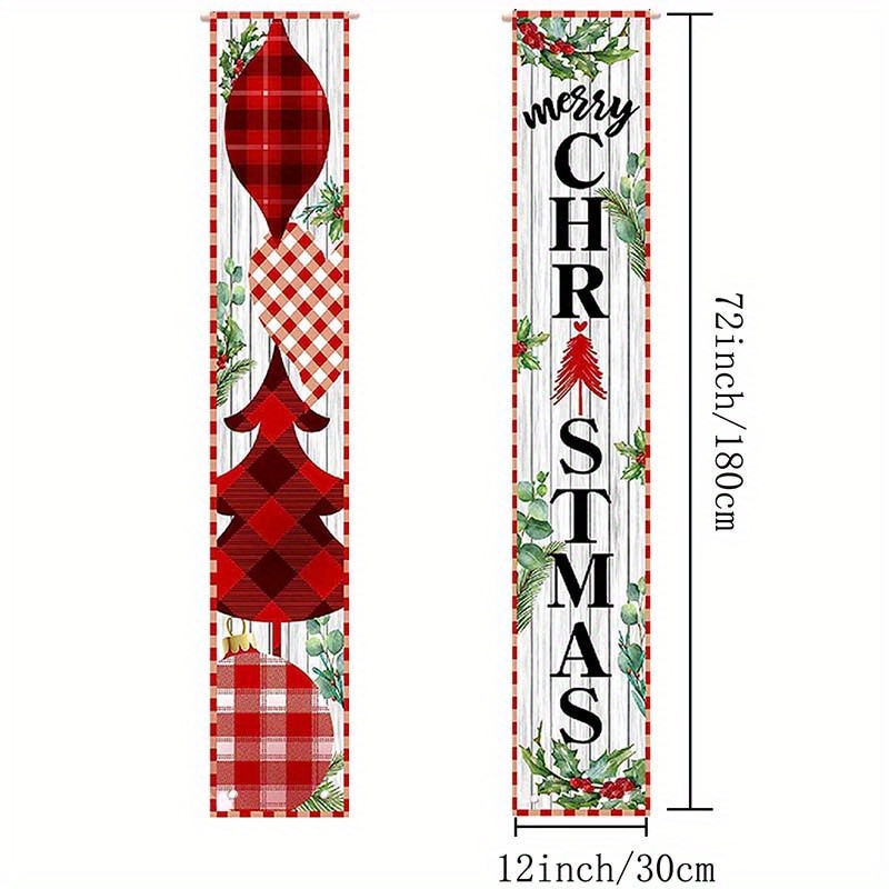 Merry Christmas Porch Sign Buffalo Check Plaid Christmas - Temu