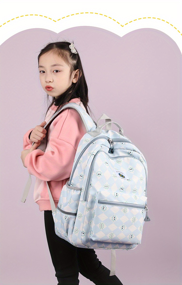 Mochila con estampado de cuadros Unisex para niños y niñas