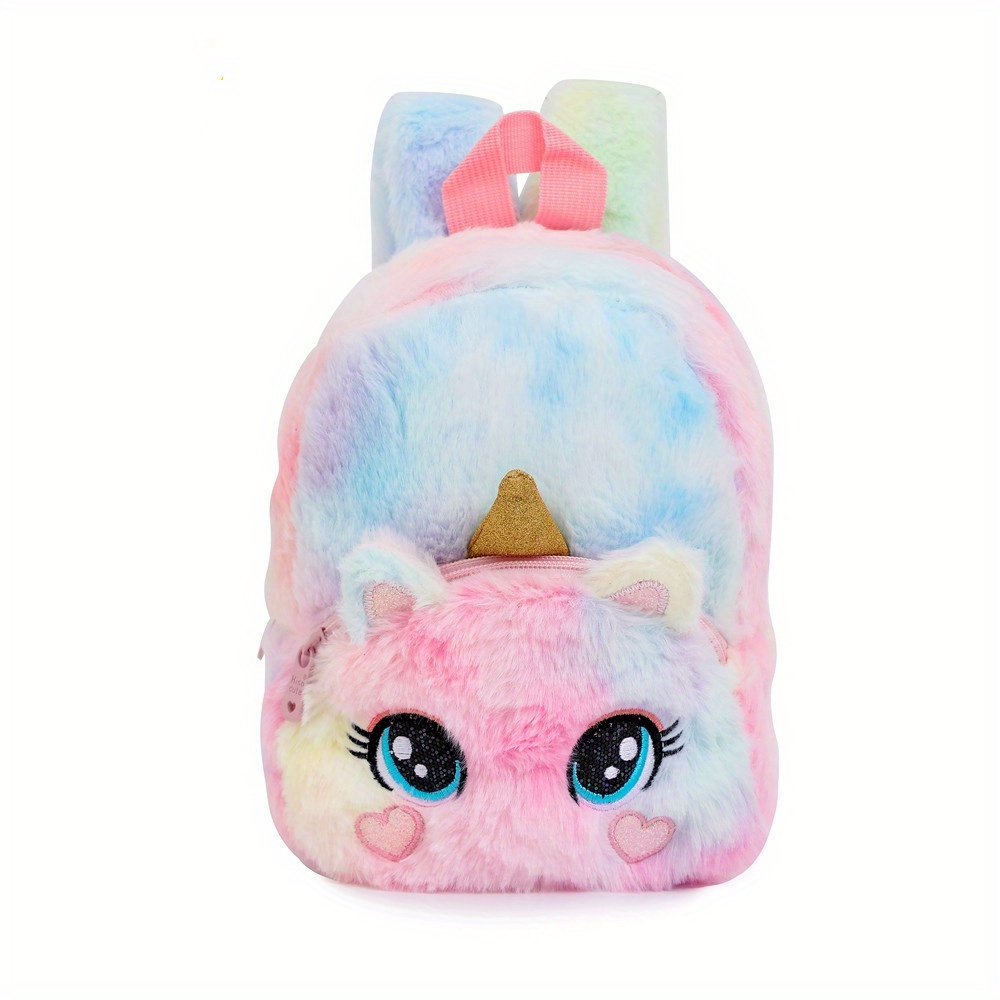 UKCOCO Mochilas De Desenhos Animados 1 Peça Mochila De Pelúcia Mochila De  Livro Para Fofo Arco-Íris Mochila Orelha De Gato Mochila Animal Fofa  Mochila