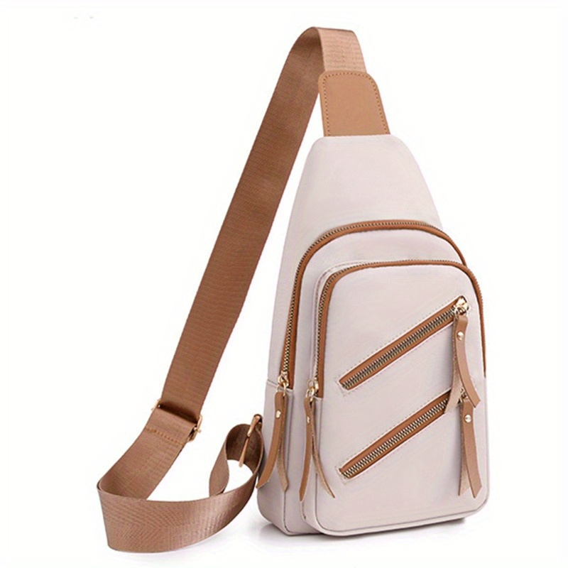 Double zip cloth handbag