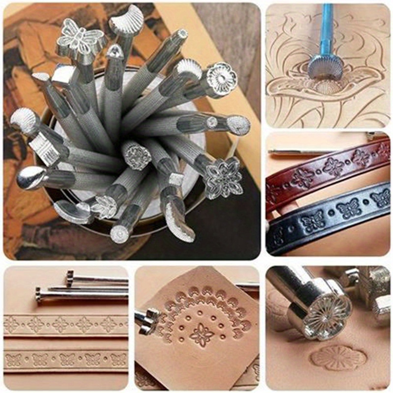 Citian Leather Tools Kit Stitching Punch Sewing Carft DIY Tool Carving  Craft Saddle Working Groover and 18pcs for Hand Set Prong - Yahoo Shopping