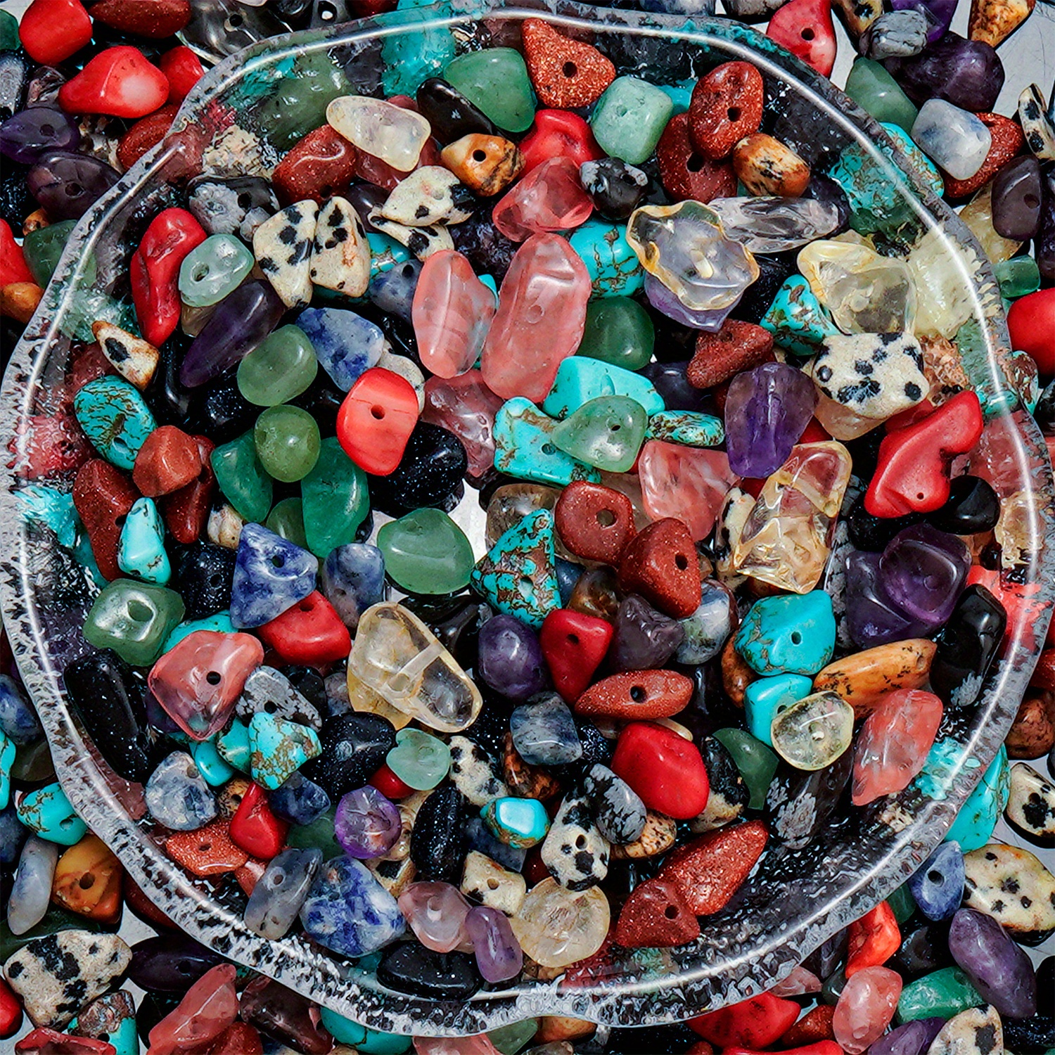 Mini Natural Chip Stone Beads About Irregular 7 Chakras Kit - Temu