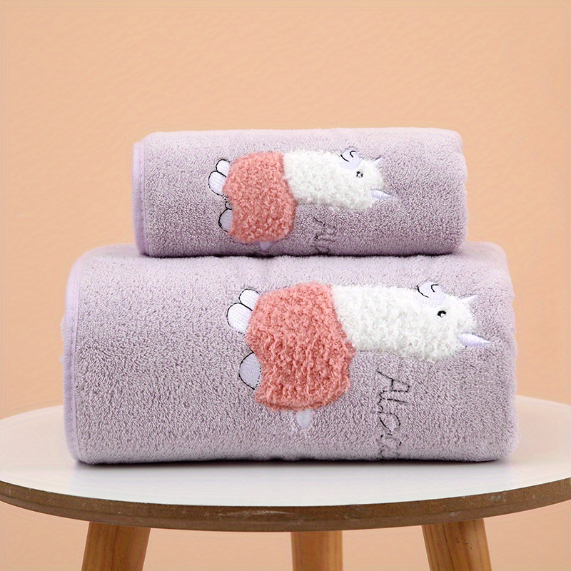 Cute Embroidered Hand Towel Household Coral Fleece Hand - Temu