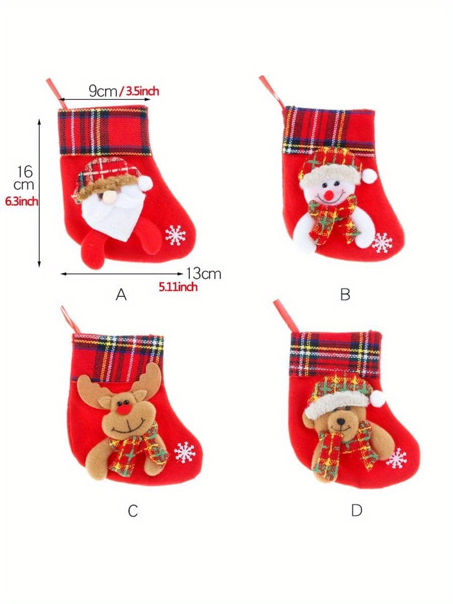 12pcs Christmas Socks Gift Bag Kindergarten Christmas Christmas Eve