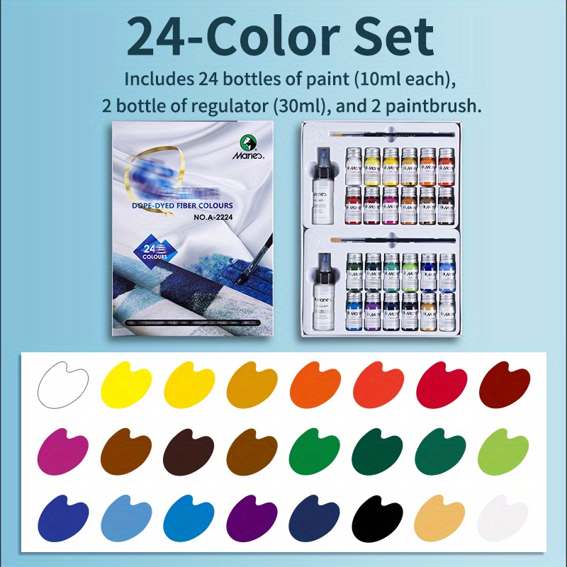 H-TONE Juego de pintura permanente para tela de grado  profesional, juego de 8 colores (3.4 fl oz cada uno), kit de pintura  impermeable para zapatos para tela, tela textil, suministros de