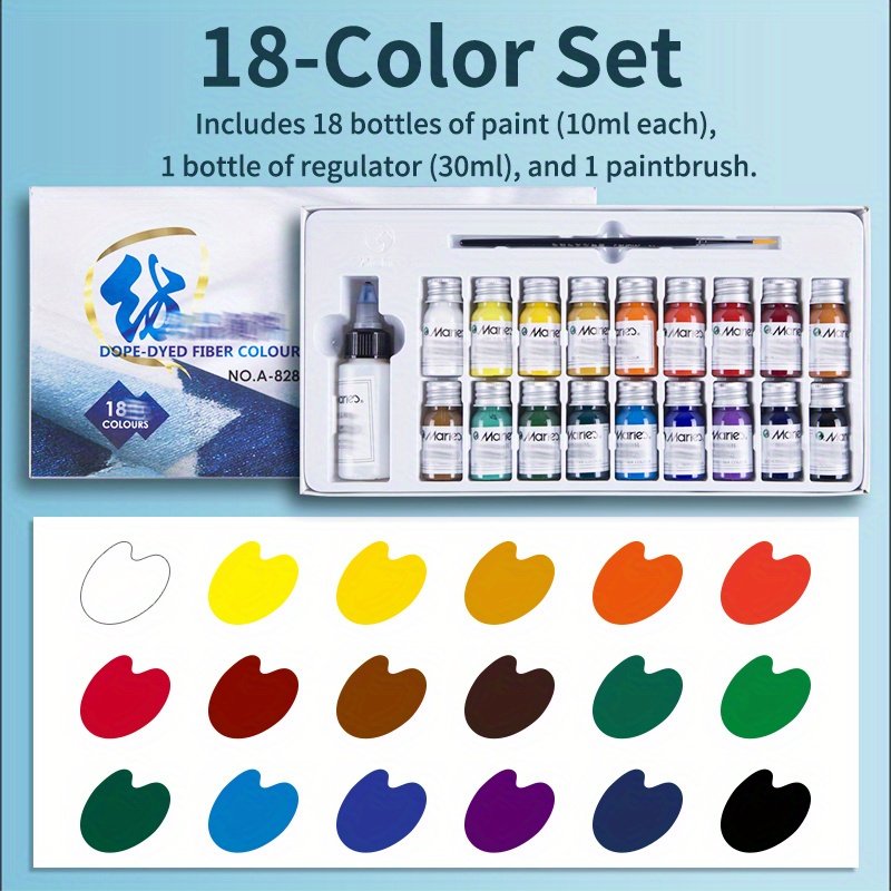 1 juego de pintura textil con 3 pinceles, 1 paleta y 12 pigmentos, pintura  permanente para tela que no se decolora, no requiere calefacción, pintura t
