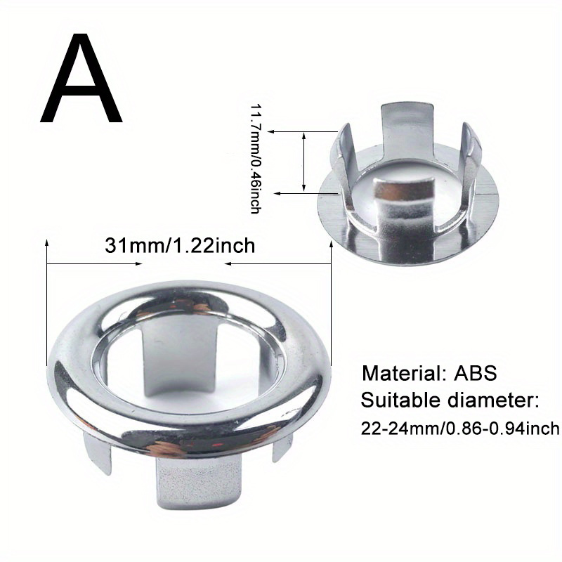 Uonlytech 54 Piezas Agujero De Desbordamiento Embellecedor del Agujero del  Lavabo del Baño Embellecedor De Agujero Redondo para Lavabo El Plastico