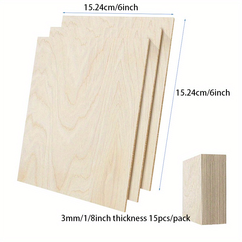 Dofiki 25 hojas de madera contrachapada de tilo de 3 mm 300 x 300 x 3 mm,  madera contrachapada para corte láser, grabado de madera, modelo de  construcción, hoja de madera de