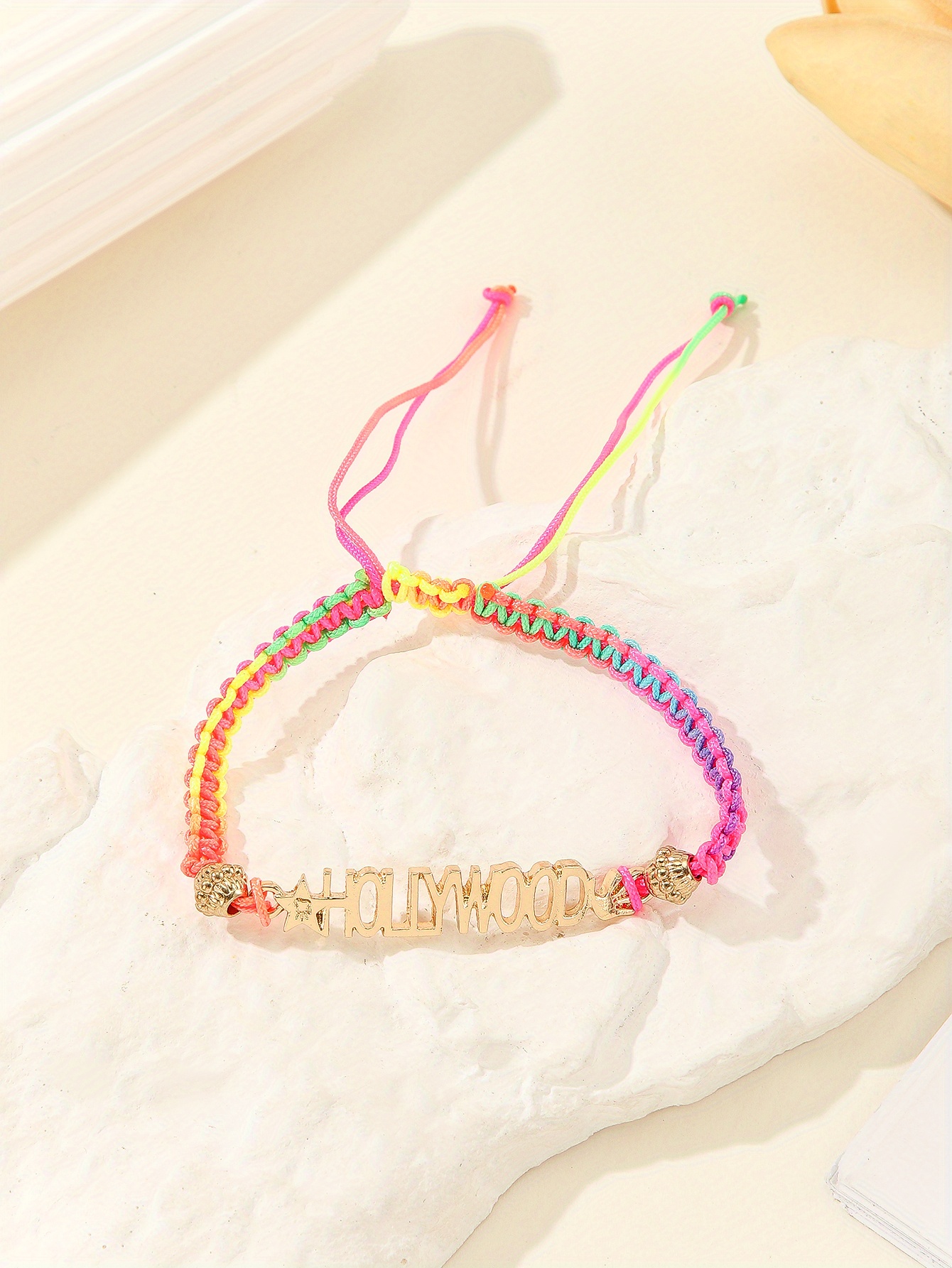 Vintage Retro Handmade Rainbow Mixed Color Adjustable Weaving Rope Chain  Bracelet For Women Men Charm LGBT Jewelry