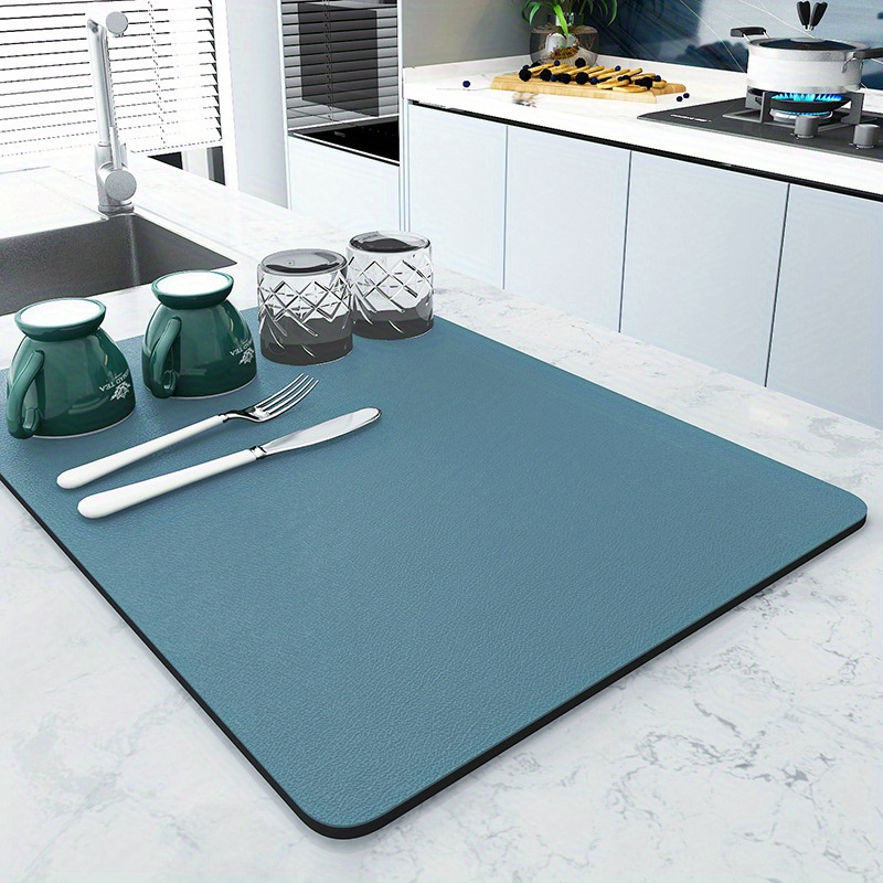 SUPER KITCHEN Large Silicone Dish Drying Mat for Kitchen Counter