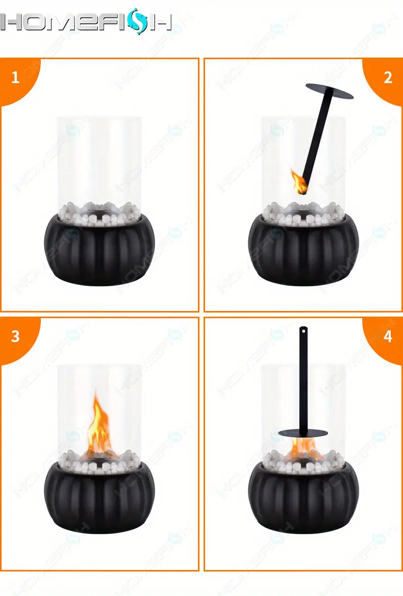 1pc real fire huge pumpkin alcohol lantern light indoor fire pit mini alcohol lantern fireplace glass table accessory personal fireplace indoor outdoor camping rectangle fire pit alcohol fireplace details 8