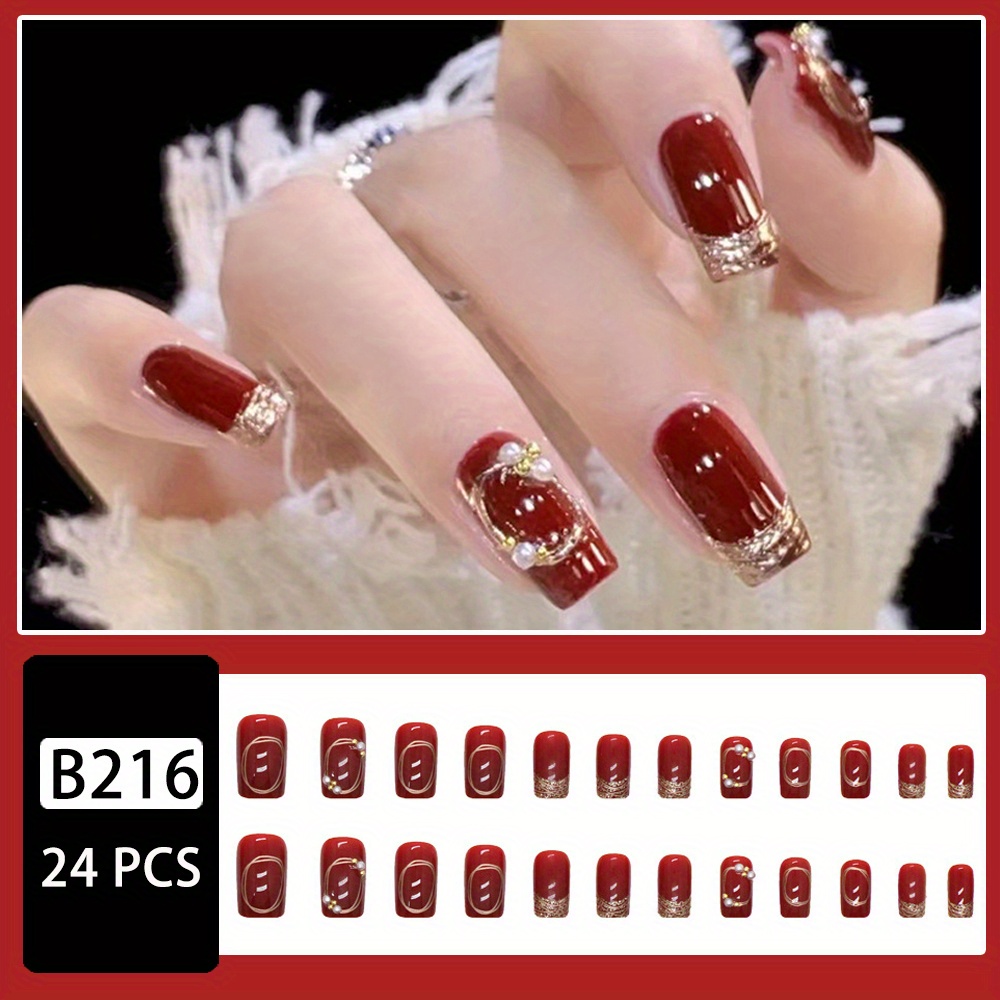 New Styles MID-Length Lady Ins Small Pearl False Nails - China