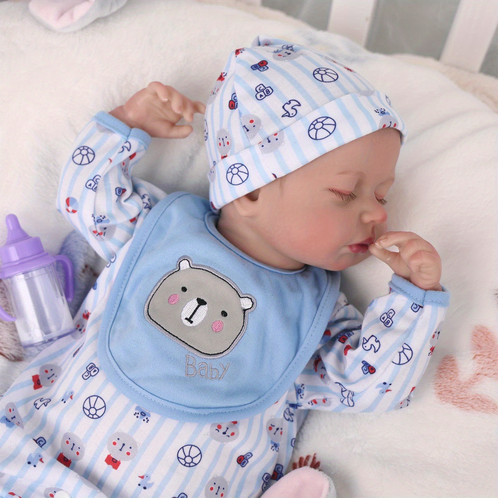 Lucy Reborn Finished Doll Bebe Reborn Doll Inch New Face Realistic Reborn  Sleeping Newborn Baby Boy Real Doll Kids - Temu