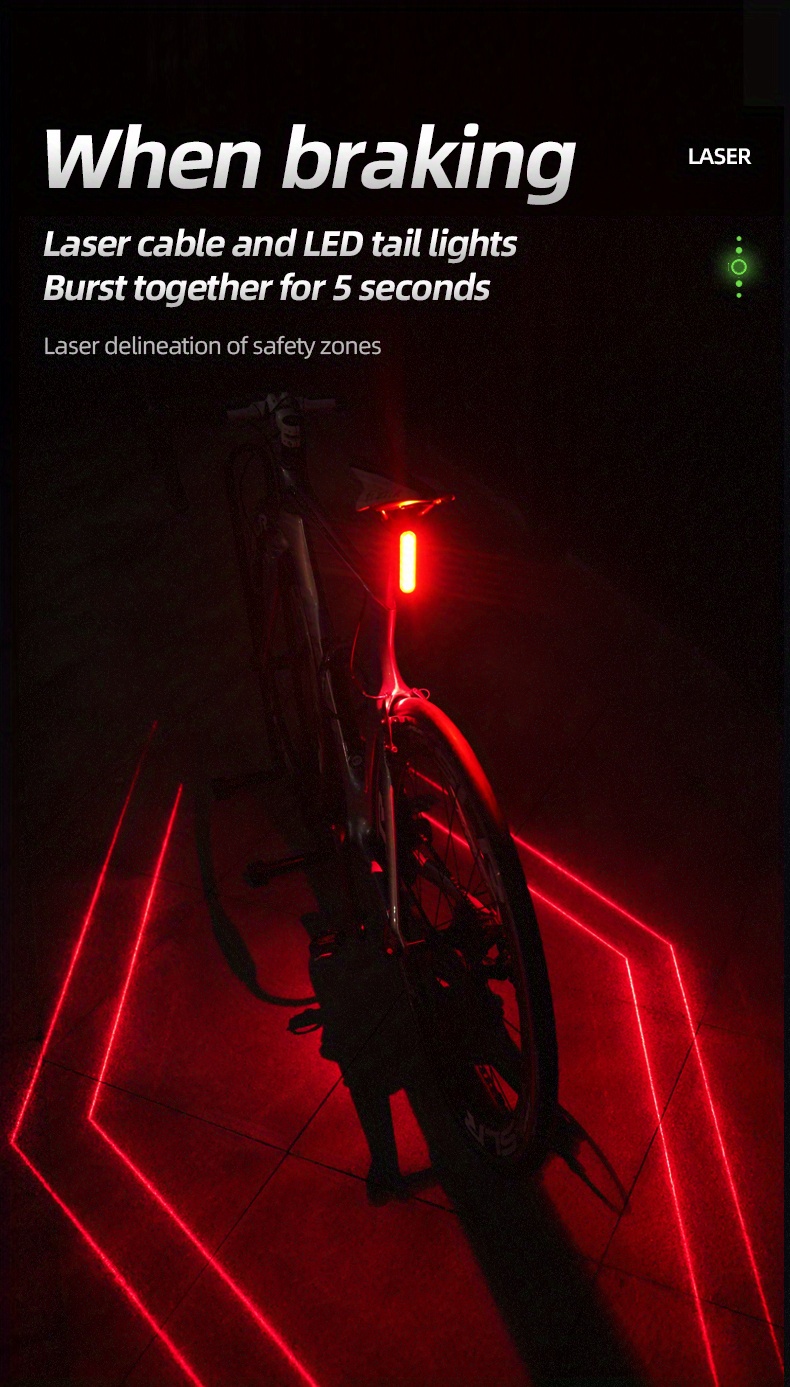 Luce Avvertimento Fanale Posteriore Sicurezza Laser Mountain - Temu Italy