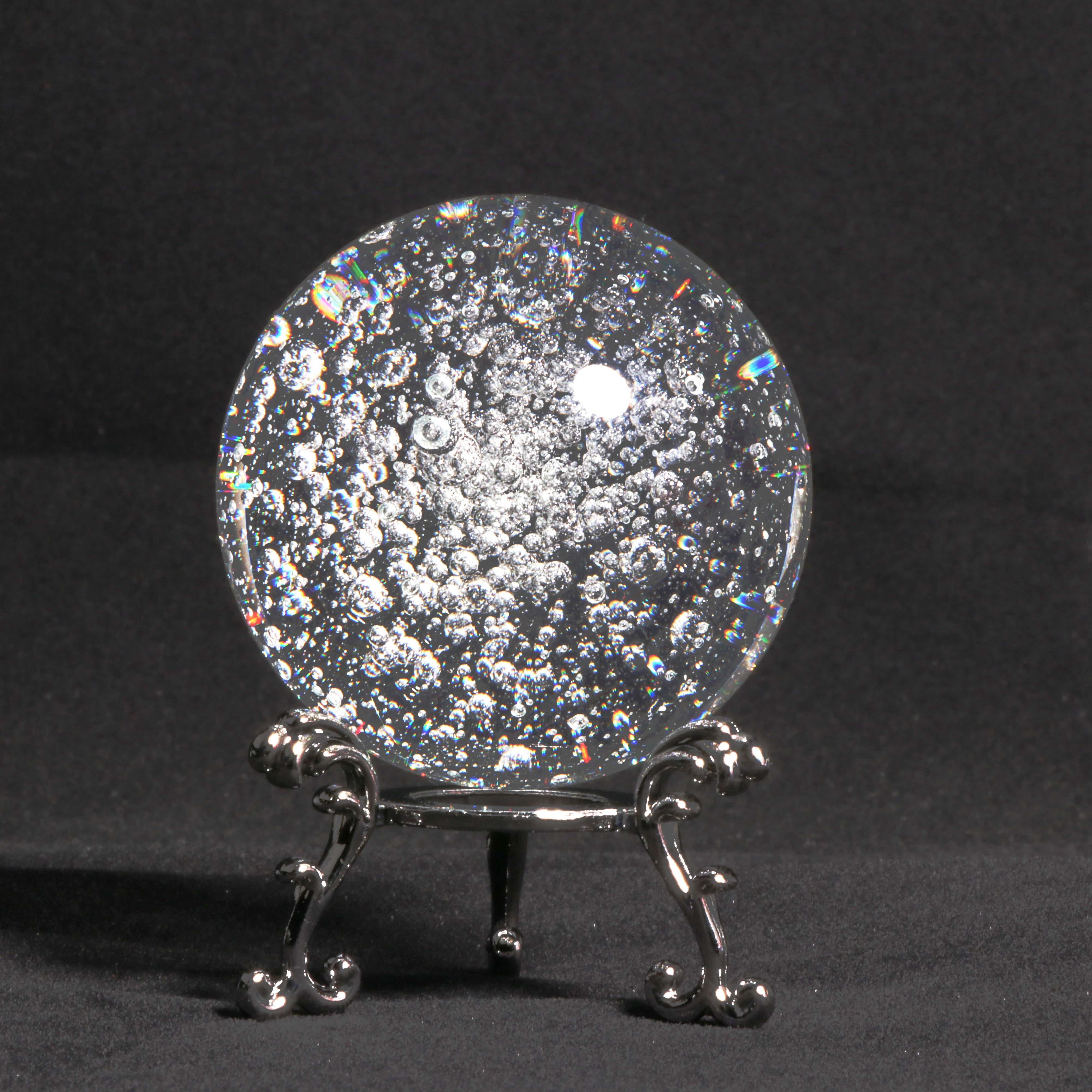  Bola de cristal esfera de cristal Feng Shui, bola de cristal de  la suerte azul, con soporte, decoración de escritorio, decoración del  hogar, bola de adivinación de brujería (tamaño A20 cm) 