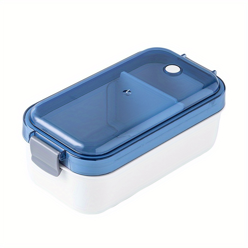 1pc Blue Heatable Bento Box With Dividers, Fresh-keeping And