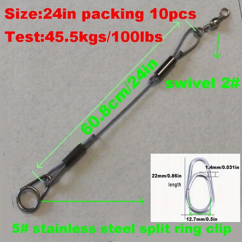 Nicer-S 100LB Heavy Duty Fishing Stainless Steel Wire Leaders