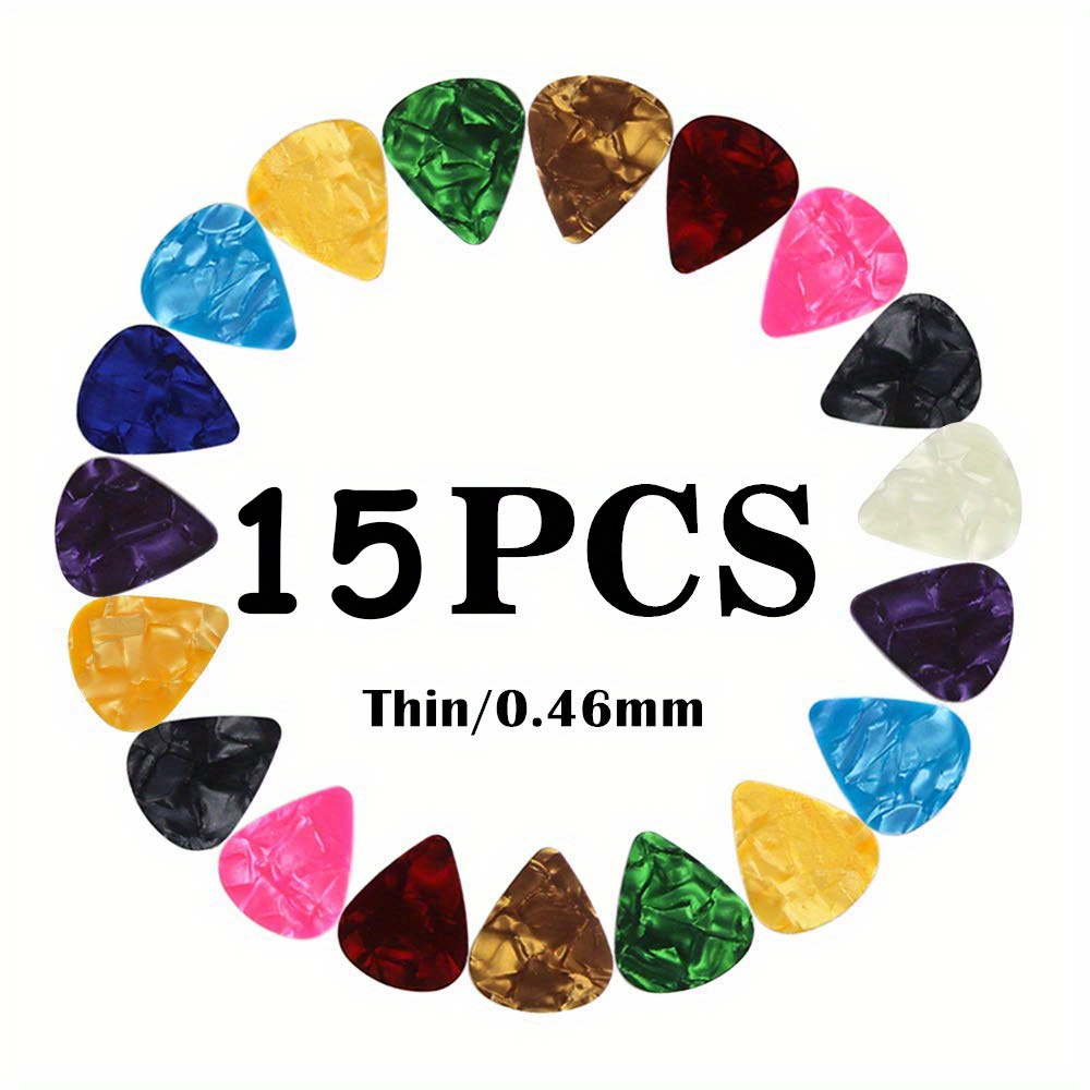 15/30/60pcs Guitar Picks, Ukulele Picks 0.46mm Thickness, Random Color, For , Electric, And Acoustic Guitars