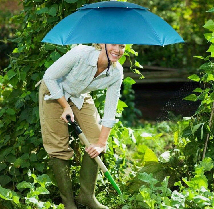 1 pezzo Cappello Ombrello da Esterno a Mani Libere, Adatto per Pesca,  Raccolta del Tè, Raccolta delle Verdure, Giochi all'Aperto, Protezione UV  per Ombrellone e Tempesta di Pioggia, Colore Casuale