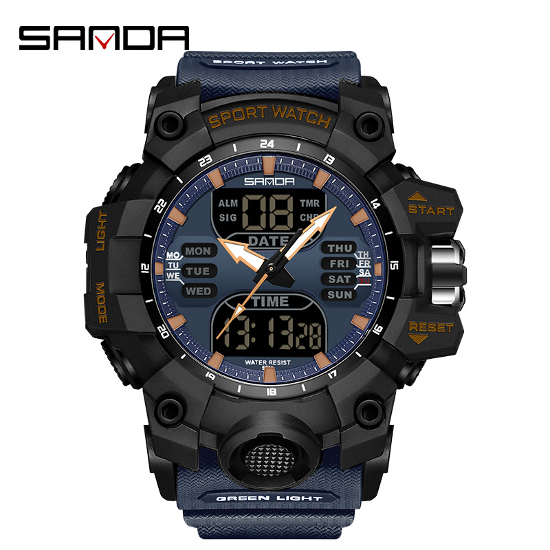 Sanda Fashion Watch, Impermeable Reloj Deportivo Multifuncional