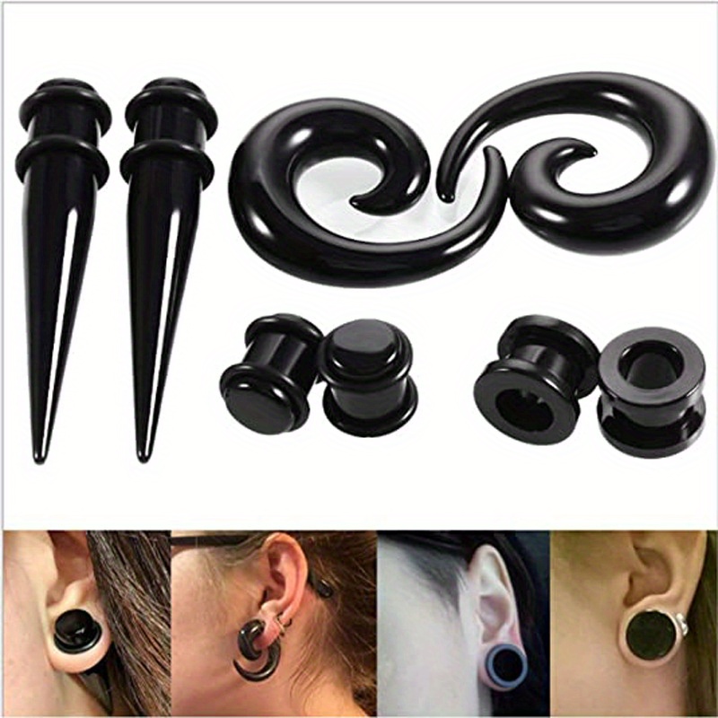 Colorful Acrylic Ear Spiral Taper Ear Plug Ear Tunnels Temu