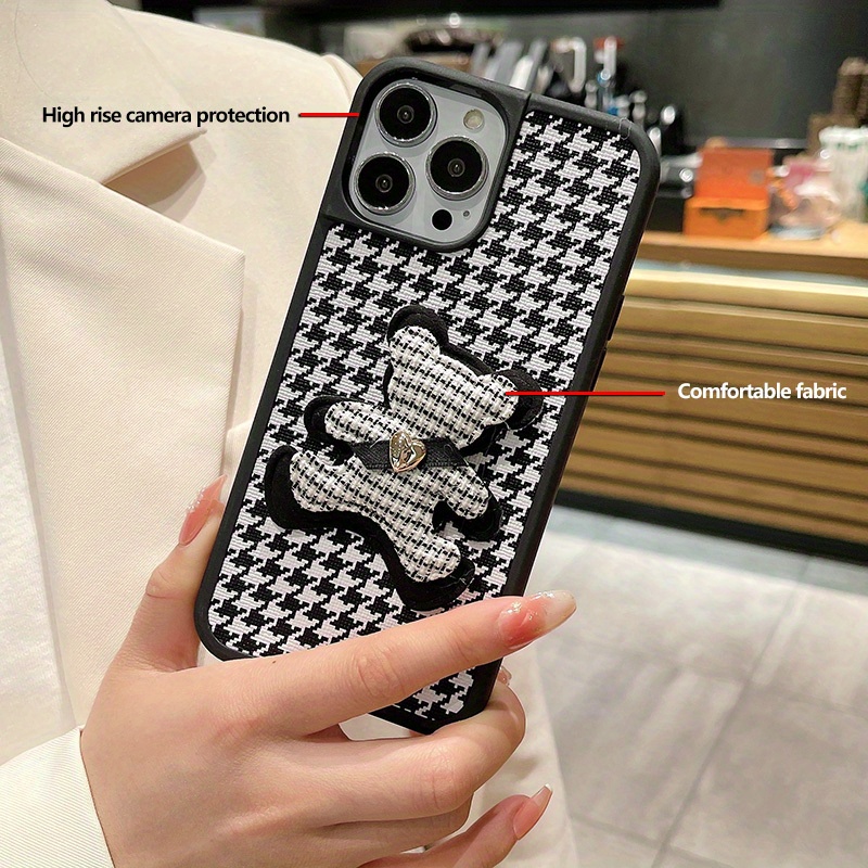 Woven Houndstooth Phone Case For Iphone 13 Pro Max/13 12 13 14pro