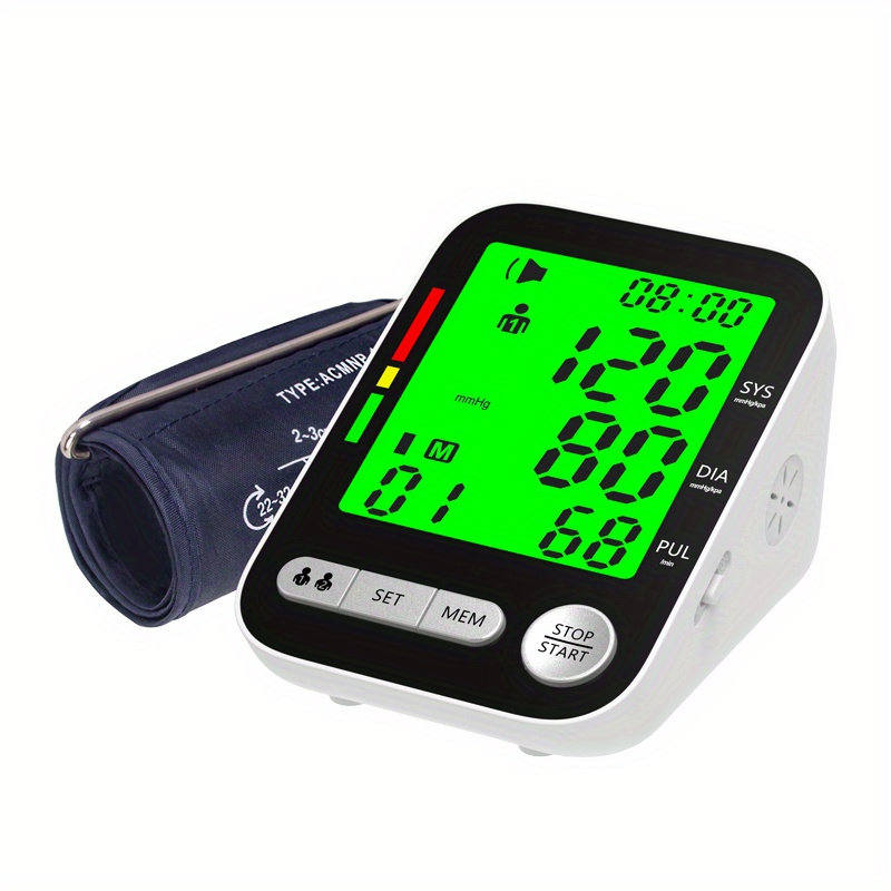 TWAYRDIO Monitor de presión arterial completamente automático para el brazo  superior del brazo, esfigmomanómetro para adultos, cálculo de frecuencia
