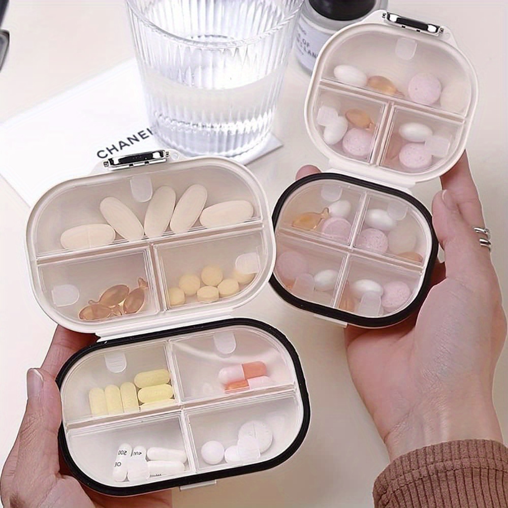 1pc Portable 6-Compartment Pill Organizer for Daily Medication