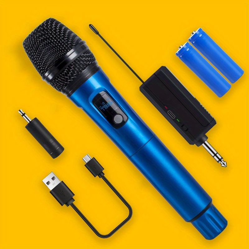 Microphone Dynamique Double Sans Fil À Main Pour Karaoké Avec Récepteur  Rechargeable Pour Mariage, Discours, Église, Club - Temu Switzerland