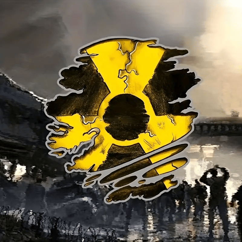 thumbnail image 2 of Nuclear Powered Radioactive Symbol Vinyl Sticker Decal - For EV, Hybrid, Laptop 2 of 6