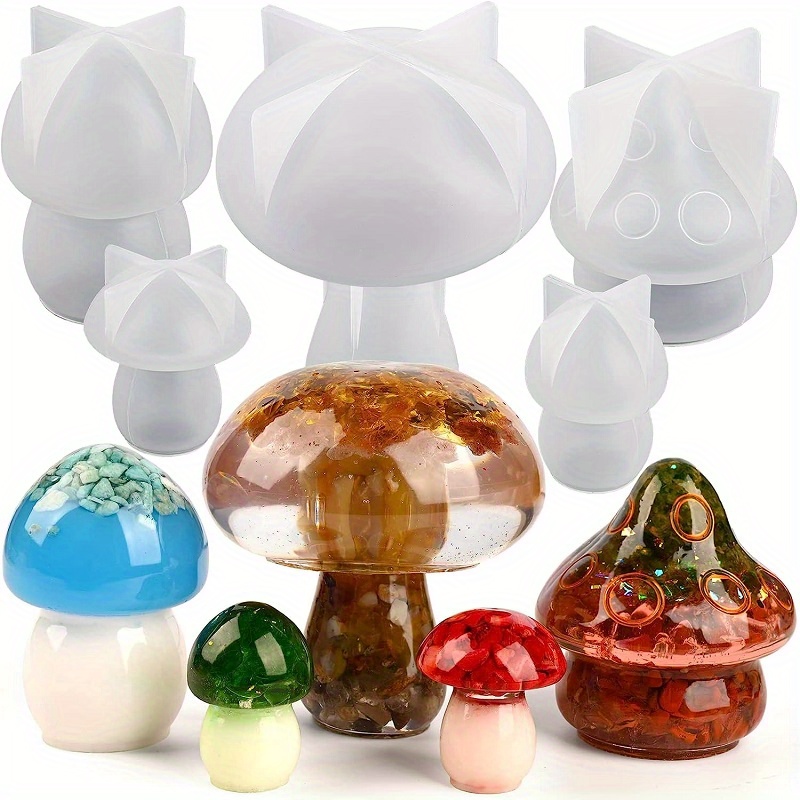 DIY Mushroom Jar Resin Mold Kit Silicone Jar Molds Jar Resin Molds 3D  Mushroom Molds Silicone Shapes For Chocolate Candy Cupcake