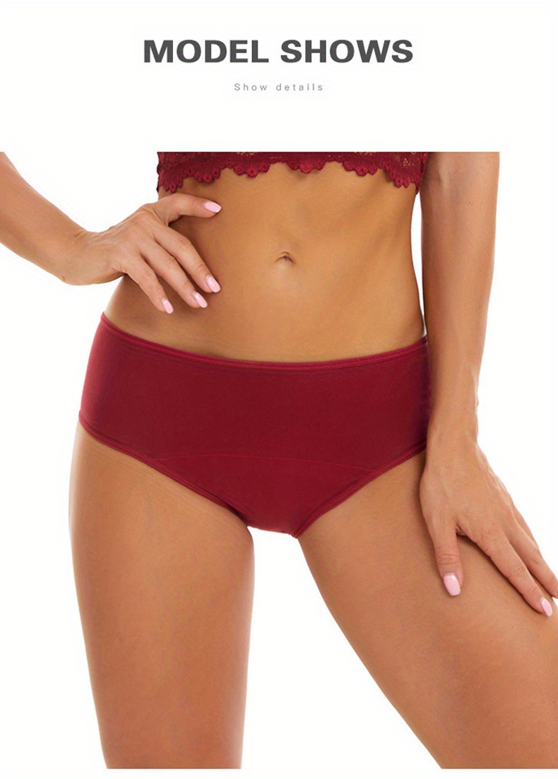 4pcs menstrual period panties comfy breathable full coverange anti leak panties womens lingerie underwear details 12