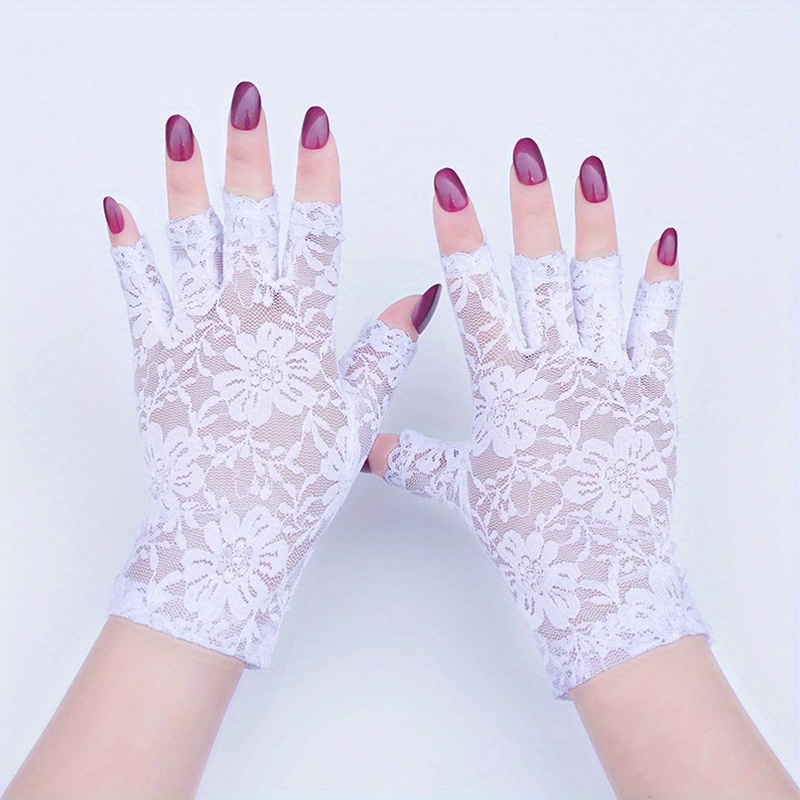 TENDYCOCO 3 Pairs Sun Protection Gloves Sun Gloves Lace Gloves SPF Gloves  Bridal Gloves Summer Gloves Guantes para El Sol De Mujer Gloves for Sun